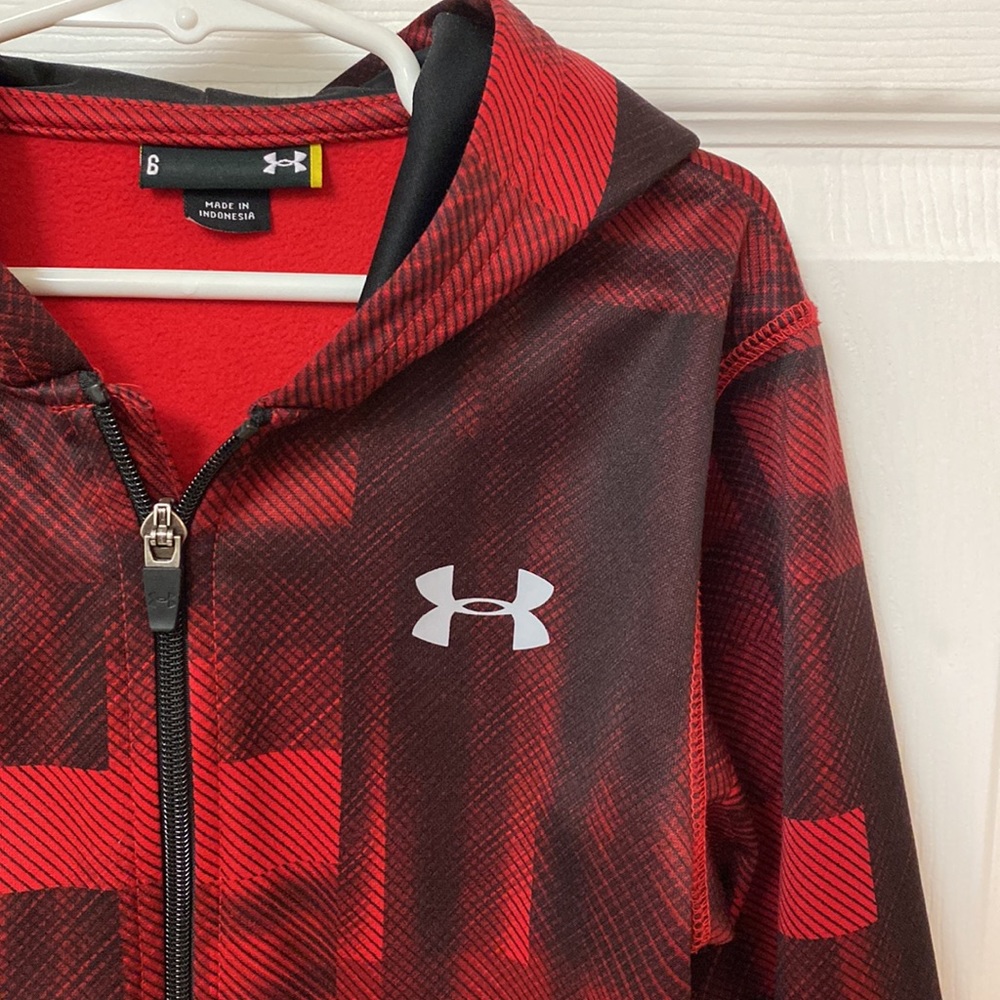 Under Armour Red Zip-Up Jacket with Hood - Picture 8 of 8